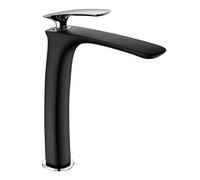 Mitigeur Lavabo ORKID HAUT - Noir Chromé Edouard Rousseau - Chromé - Aérateur Économie d’Eau - Cartouche Céramique - Modèle Haut