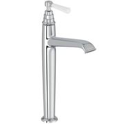 Jacob Delafon E24309-CP Mitigeur lavabo Cléo 1889 haut sans vidage, style rétro poignée céramique, Chrome
