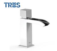 Mitigeur lavabo robinet cascade Blanc Chrome - TRES 00611002BL