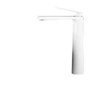 Mitigeur lavabo Robinet de lavabo haut en laiton massif bronze blanc/gris, mitigeur monocommande for baignoire, disponible versions haute et basse(Color-4)