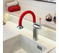 mitigeur lavabo；robinet douchette cuisine；Robinet extractible La tête extractible amovible et lavable vous permet de choisir entre deux effets de jet d'eau différents. (Chromage + rouge)