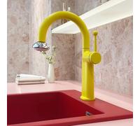 mitigeur lavabo；robinet douchette cuisine；Robinet extractible La tête extractible amovible et lavable vous permet de choisir entre deux effets de jet d'eau différents. (jaune)