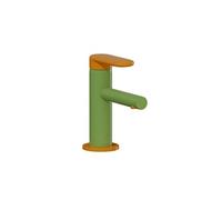 Mitigeur de lavabo monocommande VitrA Sento Kids A4266646 vert et jaune, sans bonde
