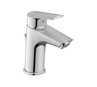 Duravit No.1 Mitigeur monocommande de lavabo, Taille S (hauteur de sortie 91 mm), Robinet salle bain avec tirette et garniture de vidage, robinet à économie d'énergie (FreshStart), chromé