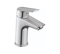 Duravit No.1 Mitigeur monocommande de lavabo, Robinet lavabo, Taille S (hauteur de sortie 91 mm), salle de bain, Robinet salle bain, robinet à économie d'énergie (FreshStart), robinetterie, chromé