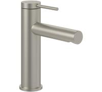 Mitigeur lavabo Villeroy & Boch Loop & Friends, sans bonde, robinet de salle de bains avec cartouche céramique, robinet de lavabo économe en eau, hauteur de bec 106 mm, rond, nickelé brossé mat
