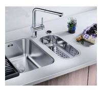 Mitigeur linus avec douchette - BLANCO - 512402 - Gris - Pivotant - Métal - Chromé