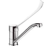 Delabie Mitigeur d'évier 2210L – Bec orientable laiton chromé H145 L220 Levier médical coudé