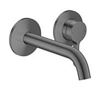 Mitigeur monocommande AXOR hansgrohe One mitigeur lavabo 48170340 encastré pour montage mural avec poignée à levier et bec 160 mm, chrome noir brossé