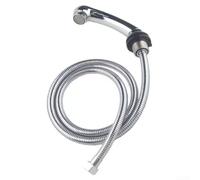 Mitigeur monocommande chromé avec douchette extractible avec tuyau pour salle de bain, shampooing, chaise de salon de coiffure (pommeau de douche argenté)