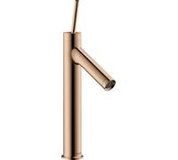 Mitigeur monocommande de lavabo AXOR Starck 80 avec poignée pour lavabos à main avec vidage automatique, 10123300, Couleur: Rouge poli or