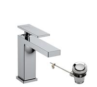 Mitigeur monocommande de lavabo hansgrohe Tecturis E 110, portée 144 mm, avec vidage, CoolStart, EcoSmart+, 73014000, Couleur: chrome