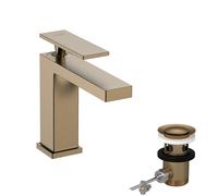 Mitigeur monocommande de lavabo hansgrohe Tecturis E 110, portée 144 mm, avec vidage, EcoSmart+, 73010140, Couleur: Bronze brossé