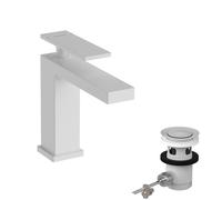 Hansgrohe Mitigeur lavabo Tecturis E 73010700 – saillie 144 mm, vidage à tirette – Blanc mat