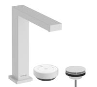 Mitigeur monocommande de lavabo hansgrohe Tecturis E 150, 2 trous, garniture de vidage non obturable, portée 158 mm, EcoSmart+, CoolStart, 73053700, Couleur: Blanc mat