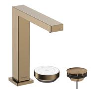 Mitigeur monocommande de lavabo hansgrohe Tecturis E 150, 2 trous, garniture de vidage non obturable, portée 158 mm, EcoSmart+, CoolStart, 73053140, Couleur: Bronze brossé