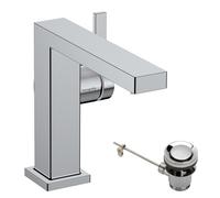 Mitigeur monocommande de lavabo hansgrohe Tecturis E Fine 110, portée 155 mm, gicleur à tige, CoolStart, EcoSmart+, 73023000, Couleur: chrome