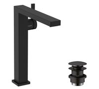 Hansgrohe Mitigeur lavabo Tecturis E Fine 73070670 – saillie 197mm, Push-Open, CoolStart, noir mat