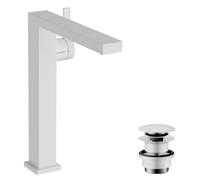 Mitigeur monocommande de lavabo hansgrohe Tecturis E Fine 240, portée 197 mm, avec vidage PUSH, CoolStart, EcoSmart+, 73070700, Couleur: Blanc mat