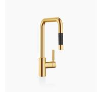 Dornbracht META SQUARE Mitigeur monocommandé Pull-down avec fonction douche, saillie 200mm, 33870861-28, Couleur: Laiton brossé