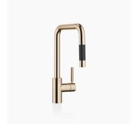 Mitigeur monocommande Dornbracht META SQUARE avec douchette rétractable, portée de 200 mm, 33870861-46, Couleur: Champagne brossé