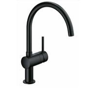Mitigeur monocommande évier GROHE Minta Noir - 32917KS0 - Col de cygne - Chromé