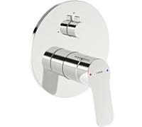 Mitigeur monocommande Hansa HANSABASIC 8055, kit de finition 80559023 pour deux sorties, rond chromé