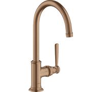 hansgrohe AXOR Mitigeur monocommande de lavabo Montreux 210, sans déchets, porte-à-faux 175mm, 16518310, Couleur: Or rouge brossé