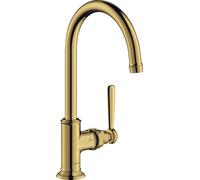 hansgrohe AXOR Mitigeur monocommande de lavabo Montreux 210, sans déchets, porte-à-faux 175mm, 16518990, Couleur: Optique en or poli