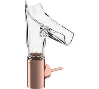 AXOR Starck V - Mitigeur monocommande lavabo 140 avec bec en verre avec garniture de vidage ne pouvant être fermée or rouge brossé