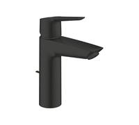 GROHE Mitigeur monocommande lavabo Start 235522432 – Noir mat, Ouverture eau froide, Tirette/vidage