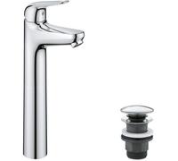 GROHE Swift Mitigeur Monocommande Vasque à Poser, Economie d'Eau, Taille XL, Version Rehaussée, Installation Facile, Chromé, 24331001