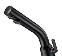 Mitigeur Monotrou Delabie BLACK BINOPTIC MIX électronique, sur vasque, secteur 135 mm Chromé noir mat 378MCHB