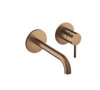 Mitigeur mural Lavabo Phi avec rosaces bec 185 mm Or Rose Brossé PVD - CRISTINA ONDYNA PH25934P