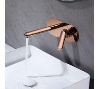 Mitigeur mural salle de bain mitigeur double trou pour lavabo de salle de bain G1/2 robinet encastré, or rose Chaser of Light