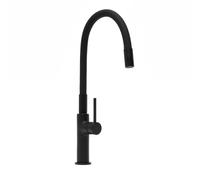 Mitigeur pour évier de cuisine, bec flexible en silicone, aérateur Neoperl®, cartouche en céramique, noir mat (SATBSD290CM)