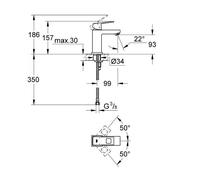 MITIGEUR POUR LAVABO EUROCUBE BEC BACS CORPS LISSE ECOJOY GROHE FRIEDRICH