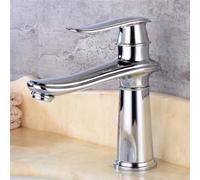 Mitigeur rétro pour lavabo de salle de bain, mitigeur de salle de bain à levier unique en laiton, mitigeur de lavabo monotrou, eau chaude et froide, chromé, court