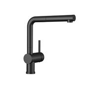 Mitigeur, robinet cuisine, bec orientable 140ø, douchette exctractible, BLANCO LINUS-S, noir mat, robinetterie cartouche céramique