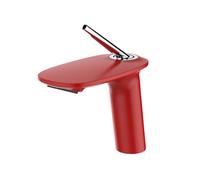 Mitigeur Salle de Bain Cascade Mitigeur Monocommande Lavabo 1 Trou Robinet Lave Main en Cuivre,rouge
