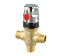 Mitigeur thermostatique avec corps en laiton et bouton de sécurité pour éviter la surchauffe, pour raccords filetés BSP 12 pour systèmes d'eau résidentiels et commerciaux