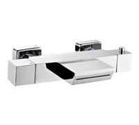 Mitigeur thermostatique baig e et douche ROUSSEAU Karen Chromé Noir Chromé G