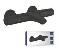 Mitigeur thermostatique bain/douche - GROHE Precision Trend - 1022162432 - Noir mat - Montage mural apparent - Economie d'eau