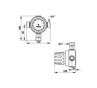 Presto Mitigeur thermostatique centralisé Prestotherm 84 L mâle 26x34 Sécurité anti-brûlure