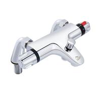 Mitigeur Thermostatique de Douche, Uten Mitigeur Baignoire Thermostatique, Raccord Fileté 1/2", Laiton Robinet Douche pour Salle de Bain avec 38°C Bouton de Sécuri