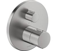 Mitigeur Thermostatique Douche Duravit Rond encastré, 1 sortie Ø170mm Acier inoxydable brossé TH4200016070