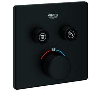 Mitigeur Thermostatique Douche Grohe Grohtherm SmartControl 245x200mm Phantom black 102166KF00