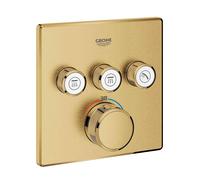 Mitigeur Thermostatique Douche Grohe Grohtherm SmartControl Carré avec 3 sorties 158x43mm Cool Sunrise brossé