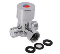 Mitigeur thermostatique en laiton G1/2 pour robinet d'eau chaude et froide pour contrôle automatique de la température du robinet avec clapets anti-retour intégrés réglables