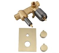 Mitigeur thermostatique en laiton massif pour applications dissimulées avec chrome résistant aux rayures et profil compact (doré)